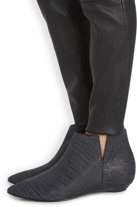 Sigerson Morrison Charcoal embossed leather boots