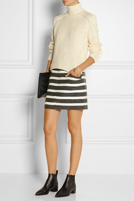 Maje Geste striped woven mini skirt