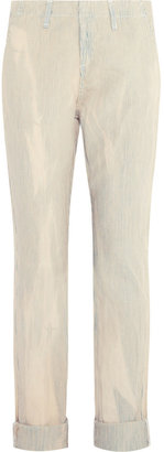 Rag and Bone 3856 Rag & bone JEAN Portabello striped cotton and linen-blend straight-leg pants