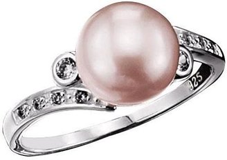 Avon Sterling Silver Pink Freshwater Pearl Ring with CZ Accents