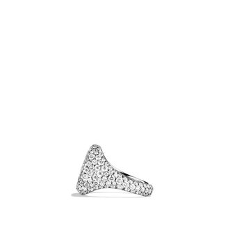 David Yurman Pavé; Pinky Ring with Diamonds in White Gold