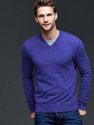 Gap Cotton slub V-neck sweater