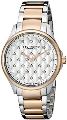 Stuhrling Original Women's 567.03 Vogue Swiss Quartz Crystal Dial Two Tone Rose Watch