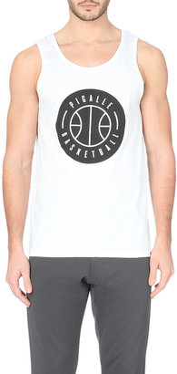 PIGALLE Basketball-logo cotton-jersey vest