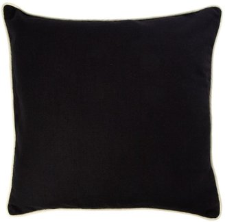Linea Black cotton cushion with contrast piping