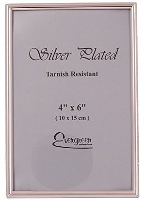 Evergreen Tarnish Resistant Silver Plated Thin Edge Photo/Picture Frame, 4x6 inch
