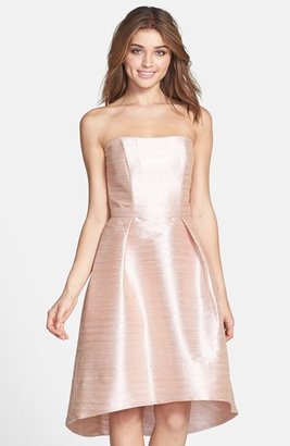Alfred Sung Strapless High/Low Dupioni Dress
