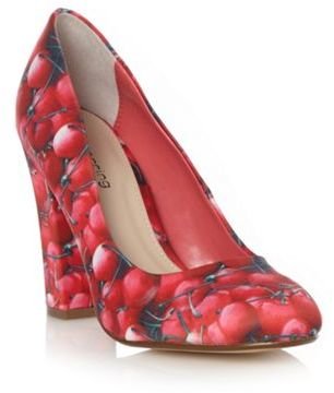 Red Herring Pink cherry printed high court shoes