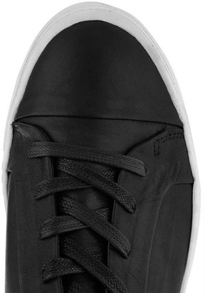 Topman Tux Black Leather Tennis Shoes
