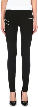 Joseph New Diamond Stretch-Gabardine Trousers, Women's, Size: 14, Black/White