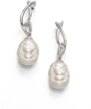 Majorica 12MM Baroque Pearl and Sterling Silver Twist Earrings