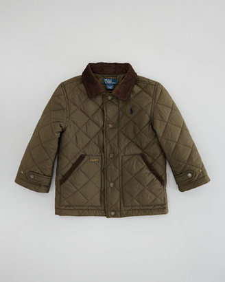Ralph Lauren Childrenswear New Hagan Quilted Jacket, Dark Olive, Sizes 2-3