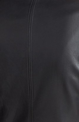 Halogen Zip Front Shimmer Finish Leather Jacket (Regular & Petite)
