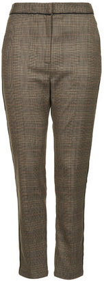 Topshop Womens PETITE Hacking Check Trousers - Brown
