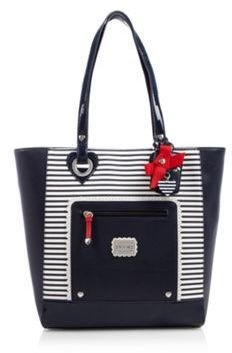 Floozie by Frost French Designer navy striped shopper bag