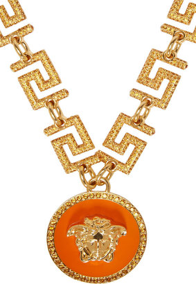 Versace Gold & Orange Pendant Necklace