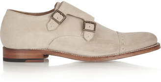 Grenson Mabel monk-strap suede brogues
