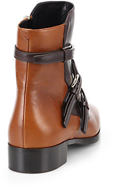 Prada Bicolor Leather Ankle Boots