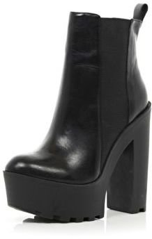 River Island Black cleated sole extreme platform boots