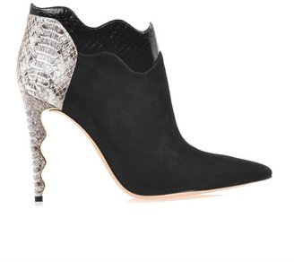 Alexandre Birman Suede and watersnake ankle boots