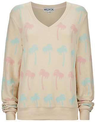 Wildfox Couture Pastel Palms Baggy Beach Sweater