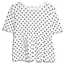 MANGO Pleated polka-dot t-shirt