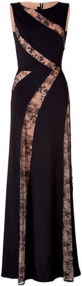 Elie Saab Lace Panel Gown in Black Gr. 34