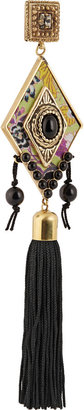 Etro Gold-tone, cabochon and tassel clip earrings