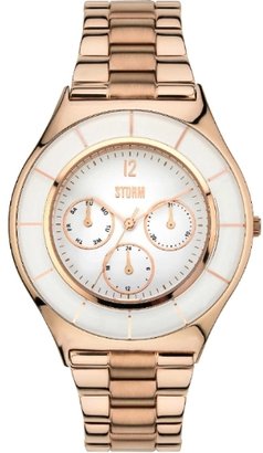 Storm Ladies   Multi Slim Rose Gold White Watch 47240-W