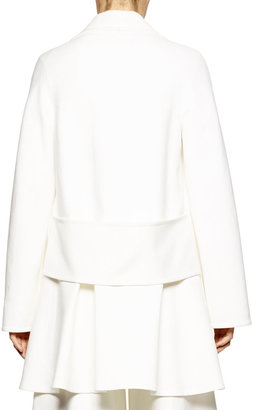 Stella McCartney Back-Belted Lightweight A-Line Coat, White