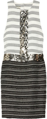 By Malene Birger Rasminel embellished striped tweed dress