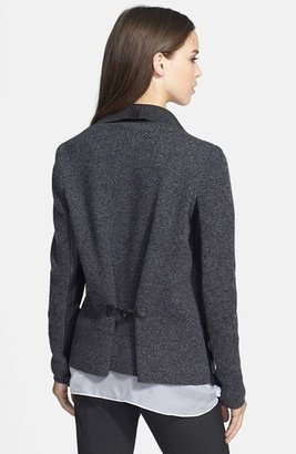 Quinn 'Bethany' Colorblock Leather & Cashmere Knit Jacket