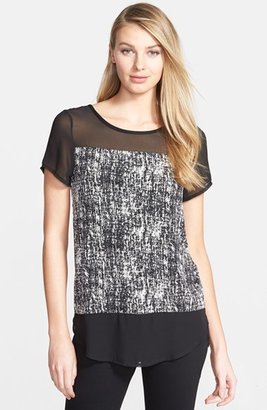 Vince Camuto 'Textured Etchings' Mixed Media Top