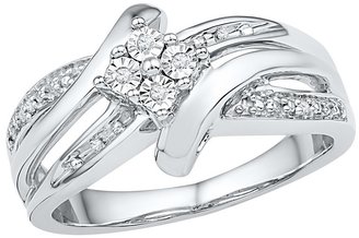 Distributed By Target 1/20 CT. T.W. Round Diamond Prong, Miracle and Nick Set Fashion Ring in Sterling ()