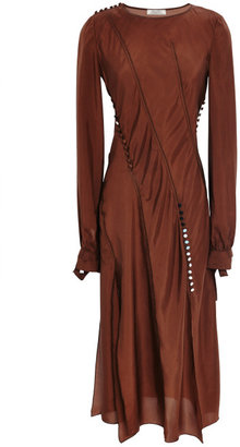 Nina Ricci Chocolat Silk Parachute Dress Chocolat
