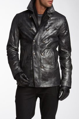 John Varvatos Star USA By Distressed Metallic Genuine Leather Jacket