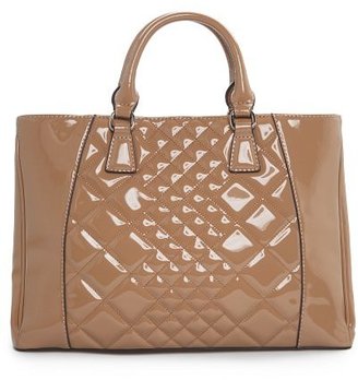 MANGO Outlet Quilted Patent Tote Bag