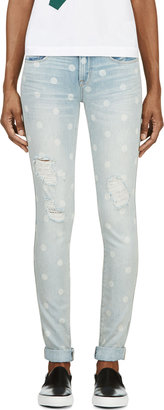 Marc by Marc Jacobs Blue Slim Rolled Cuff Lily Dot Jeans