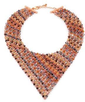 ABS by Allen Schwartz Beaded Chain Mesh Bib Necklace