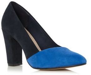 Clarks Blue Babble Brook suede block heel shoes