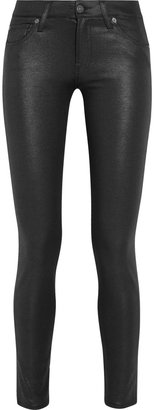 7 For All Mankind The Skinny coated stretch-jersey leggings