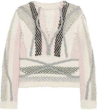 Peter Pilotto Moleton metallic chunky-knit wool-blend sweater