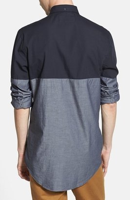 Zanerobe 'Seven Ft' Longline Colorblock Woven Shirt