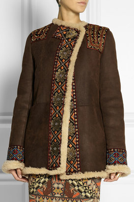 Etro Embellished shearling jacket