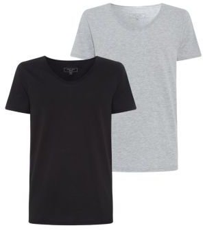 New Look 2 Pack Black And Grey Marl T-Shirts