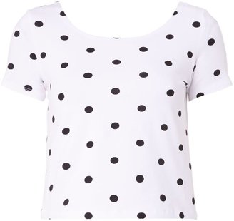 Glamorous Short sleeved cropped spotted tee