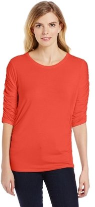 Chaus Women's 3/4 Sleeve Ruched Side Sleeveless Top