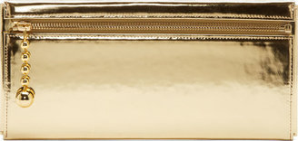 Undercover Gold Leather Runway Gold Pound Box Clutch