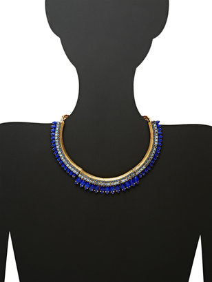 Elizabeth Cole Blue Swarovski Crystal Bib Necklace