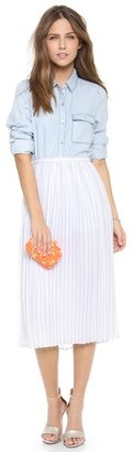 Kotur Margo Clutch with Drop In Chain & Floral Lace